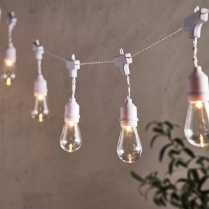 Battery Operated Lights | 15 Drop Bulb Battery Festoon Lights White Cable Battery Operated Lights Battery Operated Lights