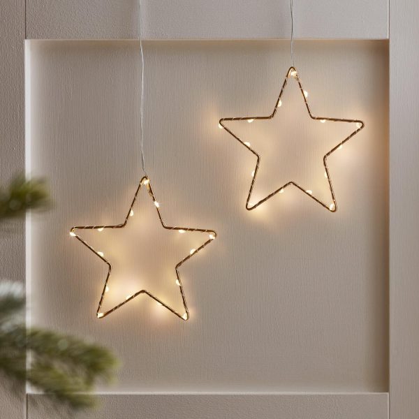 Battery Operated Lights | 15cm Gold Osby Star Light Duo Battery Operated Lights Battery Operated Lights