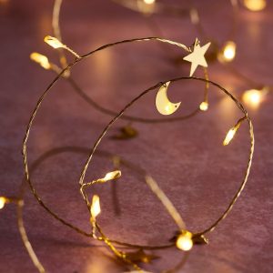 Battery Operated Lights | 20 Moon & Star Micro Fairy Lights Battery Operated Lights Battery Operated Lights