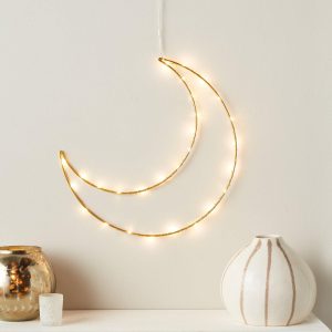 Battery Operated Lights | 30cm Gold Osby Moon Battery Light Battery Operated Lights Battery Operated Lights