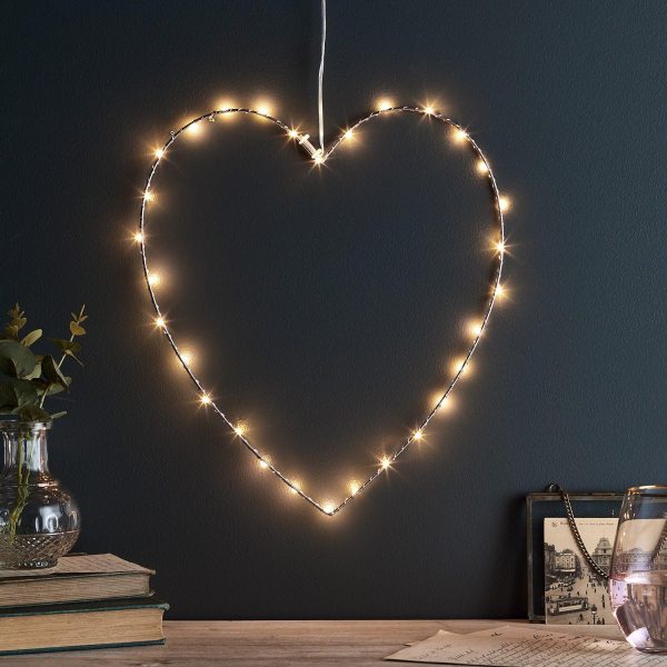 Battery Operated Lights | 34cm Rose Gold Osby Fairy Light Heart Battery Operated Lights Battery Operated Lights