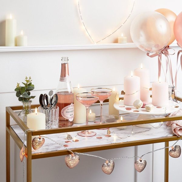 Battery Operated Lights | 34cm Rose Gold Osby Fairy Light Heart Battery Operated Lights Battery Operated Lights