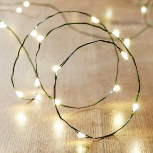 Battery Operated Lights | 50 Warm White LED Green Micro Fairy Lights Battery Operated Lights Battery Operated Lights