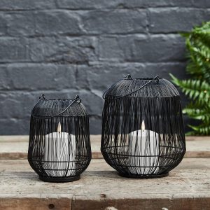 Battery Operated Lights | Antonio Black Garden Lantern Duo with White TruGlow® Candle Battery Operated Lights Battery Operated Lights