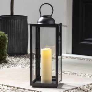 Battery Operated Lights | Large Slate Grey Garden Lantern Battery Operated Lights Battery Operated Lights