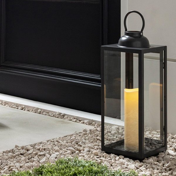 Battery Operated Lights | Large Slate Grey Garden Lantern Battery Operated Lights Battery Operated Lights