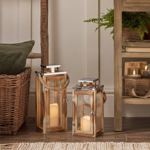 Battery Operated Lights | Salcombe Wooden Indoor Lanterns Battery Operated Lights Battery Operated Lights