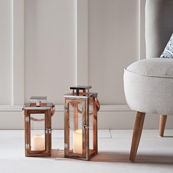 Battery Operated Lights | Salcombe Wooden Indoor Lanterns Battery Operated Lights Battery Operated Lights