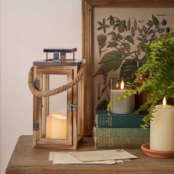 Battery Operated Lights | Small Salcombe Wooden Battery Lantern Battery Operated Lights Battery Operated Lights