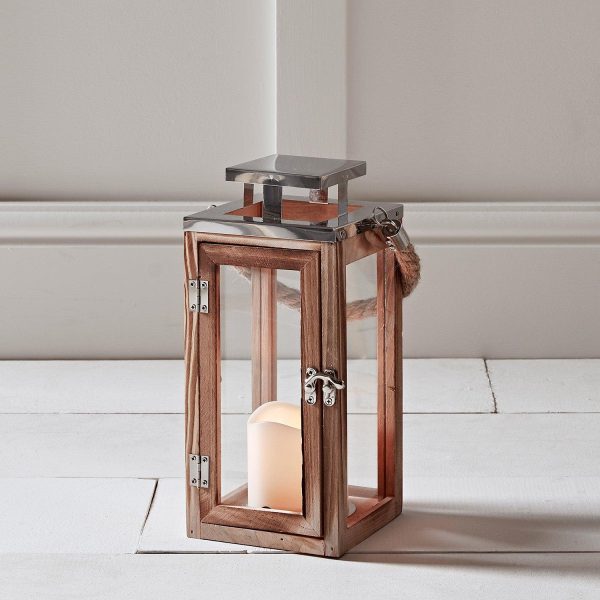 Battery Operated Lights | Small Salcombe Wooden Battery Lantern Battery Operated Lights Battery Operated Lights