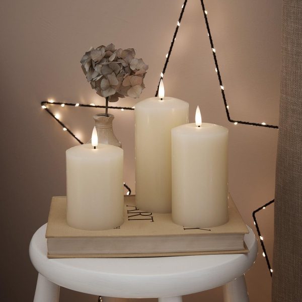 Battery Operated Lights | TruGlow® Ivory LED Pillar Candle 15cm Battery Operated Lights Battery Operated Lights