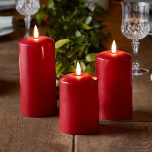 Battery Operated Lights | TruGlow® Red LED Pillar Candle Trio Battery Operated Lights Battery Operated Lights