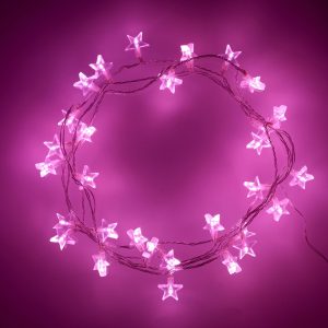 Children’s Lights | 30 Pink LED Star Fairy Lights On Clear Cable Children's Lights Children's Lights