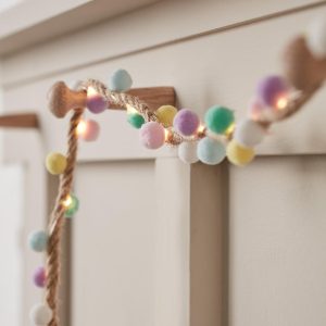 Children’s Lights | Pastel Pompom LED Fairy Light Garland Children's Lights Children's Lights