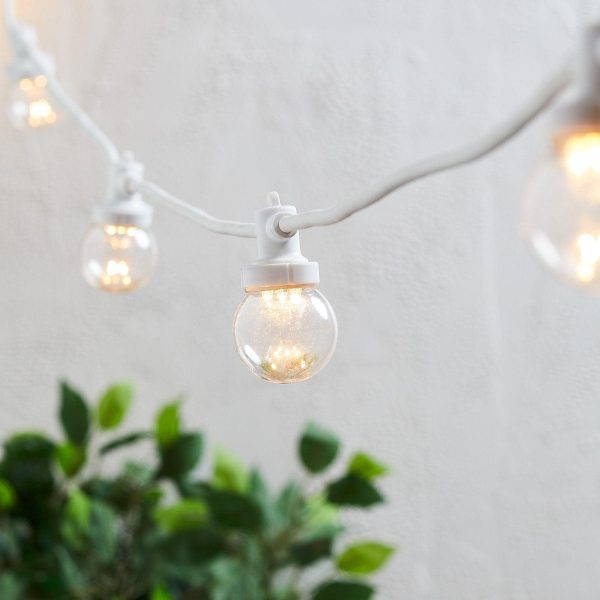 Festoon Lights | Pro Connect 50m 100 Warm White Connectable Festoon Lights Clear Cap White Cable Festoon Lights Festoon Lights