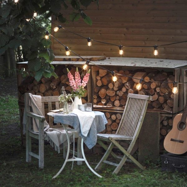 Festoon Lights | Ultimate Connect 25m 50 Warm White Festoon Lights Black Cable Festoon Lights Festoon Lights