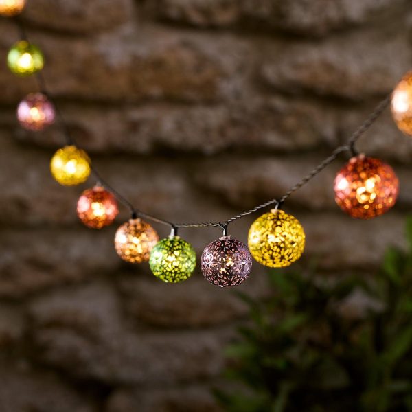 Garden Lights | 20 Solar USB Moroccan Metal String Lights Garden Lights Garden Lights