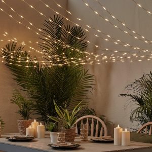 Garden Lights | 250 Dual Colour LED Connectable Canopy Light & Outdoor Candle Bundle Garden Lights Garden Lights