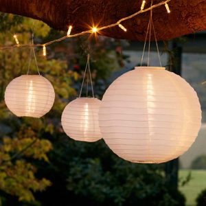 Garden Lights | 3 Cloud White Miami Solar Lanterns Garden Lights Garden Lights