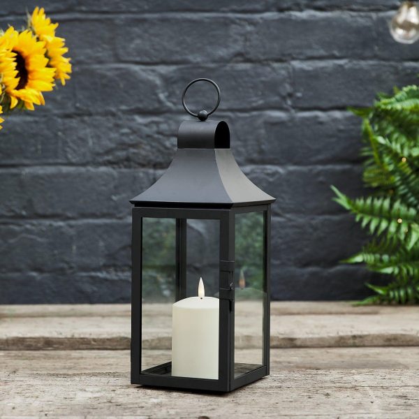 Garden Lights | 34cm Albury Black Garden Lantern with TruGlow® Candle Garden Lights Garden Lights