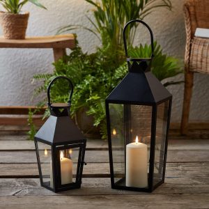 Garden Lights | Cairns Black Garden Lantern Duo with TruGlow® Candles Garden Lights Garden Lights