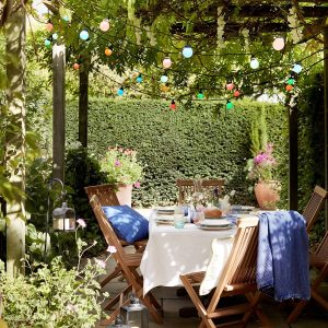 Garden Lights | Pro Connect 25m 50 Multi Coloured Connectable Festoon Lights Black Cable Festoon Lights Festoon Lights