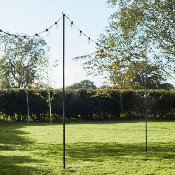 Garden Lights | Set of 2 Festoon Poles, 2.75m Accessories Festoon Lights