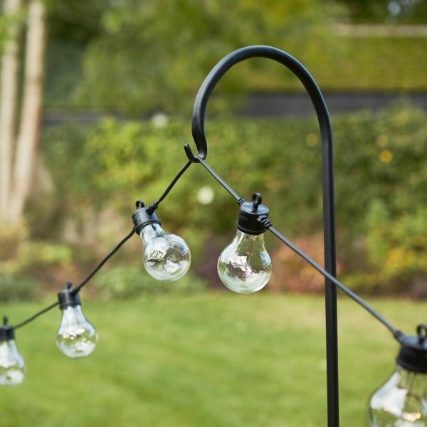 Garden Lights | Set of 3 Black Shepherd’s Hook Festoon Poles, 1.6m Accessories Festoon Lights