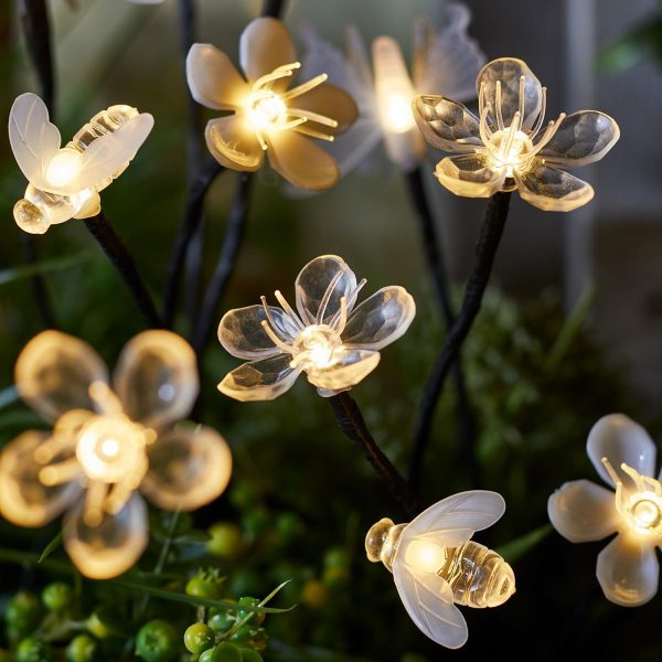 Garden Lights | Set of 5 Flower, Bee & Butterfly Solar Stake Lights Garden Lights Garden Lights