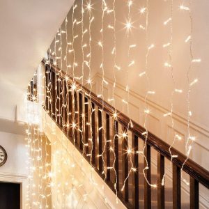 Indoor Curtain Lights | Core Connect 4m x 2m 384 Warm White Connectable Curtain Lights Clear Cable Indoor Indoor Curtain Lights