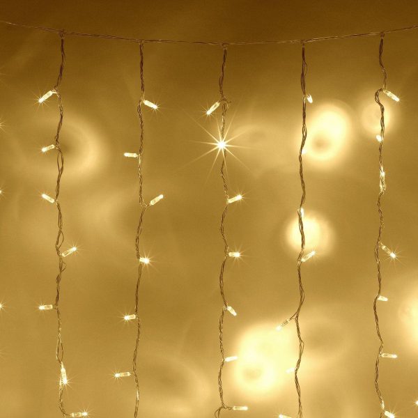 Indoor Curtain Lights | Core Connect 4m x 3m 576 Warm White Connectable Curtain Lights Clear Cable Indoor Indoor Curtain Lights