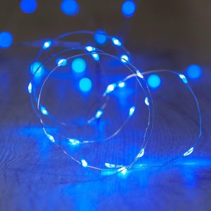 Indoor Fairy Lights | 20 Blue LED Micro Battery Fairy Lights Battery Operated Lights Battery Operated Lights