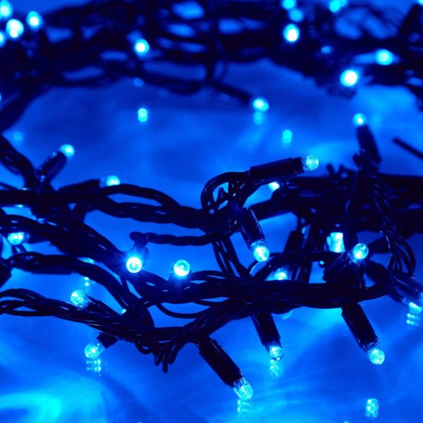 Indoor Fairy Lights | Core Connect 10m 100 Blue Connectable Fairy Lights Green Cable Indoor Indoor Fairy Lights