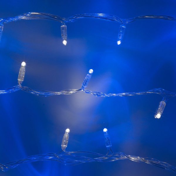 Indoor Fairy Lights | Core Connect 10m 100 Blue & White Connectable Fairy Lights Clear Cable Indoor Indoor Fairy Lights