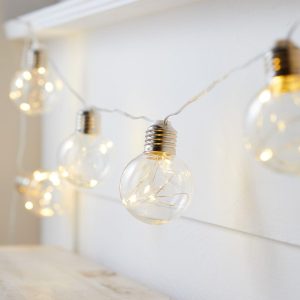 Indoor Festoon Lights | 10 Silver Micro Battery Festoon Lights Battery Operated Lights Battery Operated Lights