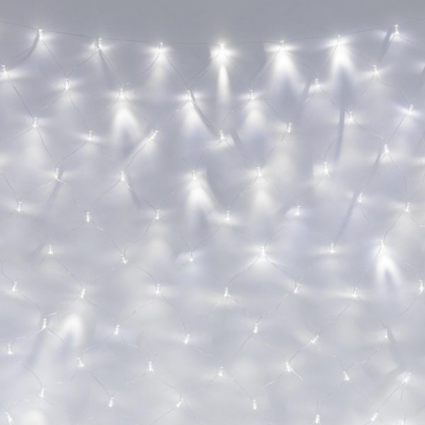 Indoor Net Lights | Core Connect 2m x 2m 140 White Connectable Net Lights Clear Cable Indoor Indoor Net Lights