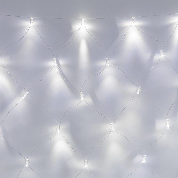 Indoor Net Lights | Core Connect 2m x 2m 140 White Connectable Net Lights Clear Cable Indoor Indoor Net Lights