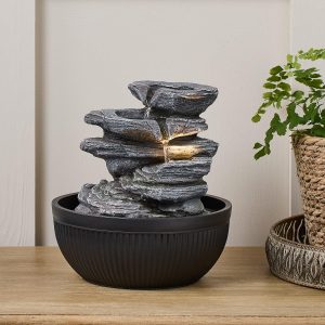 Indoor Water Features | Ingleton Rock Waterfall Table Top Fountain Indoor Indoor Water Features