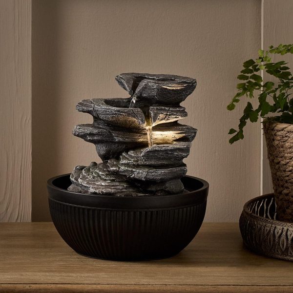 Indoor Water Features | Ingleton Rock Waterfall Table Top Fountain Indoor Indoor Water Features