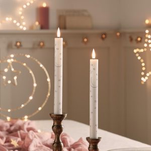 LED Candles | 2 Moon & Star Design TruGlow® Taper LED Candles Battery Operated Lights Battery Operated Lights