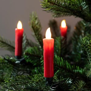 LED Candles | 20 Red Christmas Tree Candle Lights Indoor LED Candles