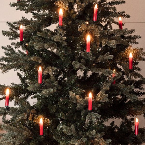 LED Candles | 20 Red Christmas Tree Candle Lights Indoor LED Candles