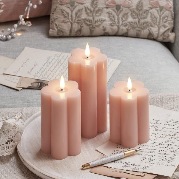 LED Candles | 3 Pink Flower TruGlow® LED Candles Battery Operated Lights Battery Operated Lights