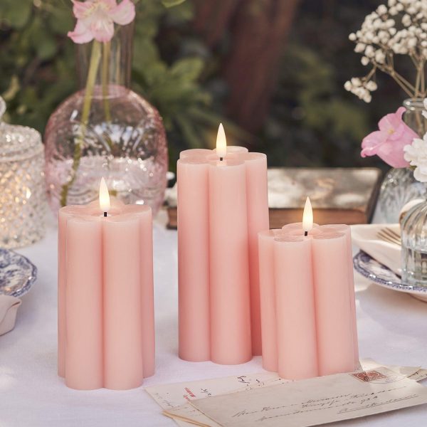 LED Candles | 3 Pink Flower TruGlow® LED Candles Battery Operated Lights Battery Operated Lights