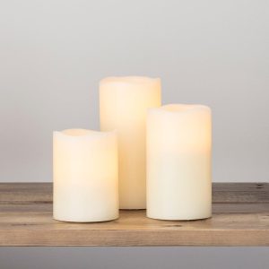 LED Candles | 3 Wax Battery Operated LED Pillar Candles Battery Operated Lights Battery Operated Lights