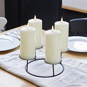 LED Candles | 4TruGlow® Ivory LED Pillar Candles & Table Candle Holder Indoor LED Candles