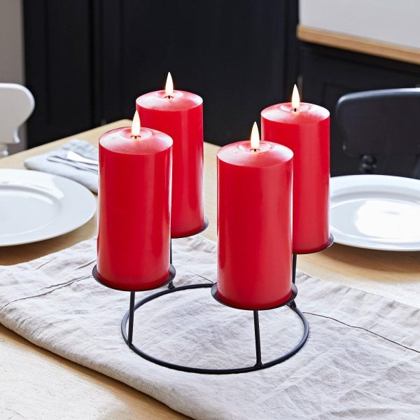 LED Candles | 4TruGlow® Red LED Pillar Candles & Table Candle Holder Indoor LED Candles