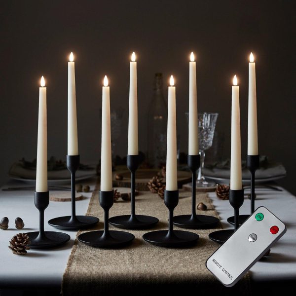 LED Candles | 8 Ivory TruGlow® Remote Control LED Taper Candles Battery Operated Lights Battery Operated Lights