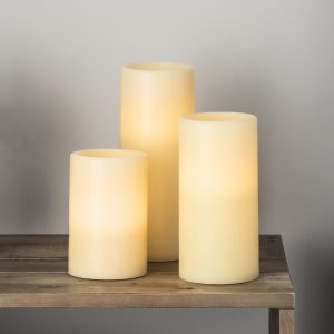 LED Candles | Chapel Battery LED Pillar Candle Trio Indoor LED Candles