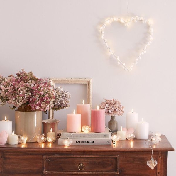 LED Candles | TruGlow® Blush Pink Ribbed LED Pillar Candle Trio Battery Operated Lights Battery Operated Lights